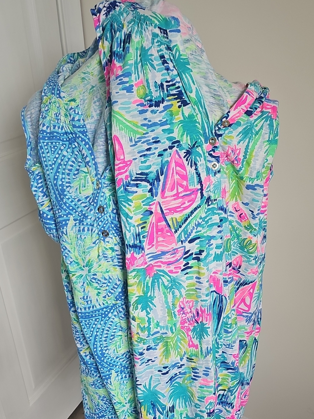Pair Of Lilly Pulitzer lightweight Dresses Size M Sailboats EUC